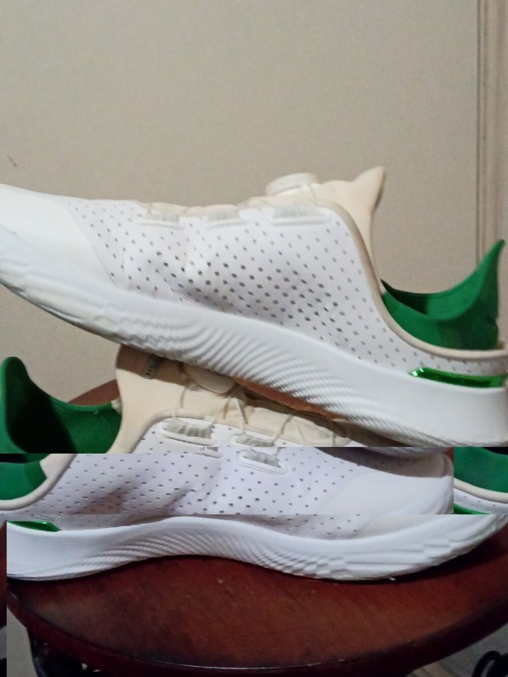 Under Armour Slip Speed BOA White Kelly Green Low Top Athletic Shoes Men's 10.5 - Picture 13 of 14
